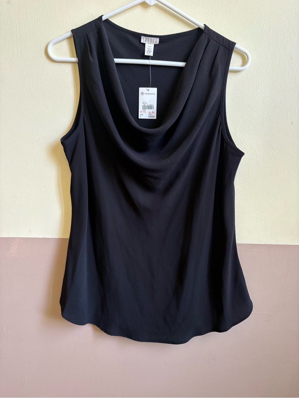 Versona Black Sleeveless Cowl Neck Camisole